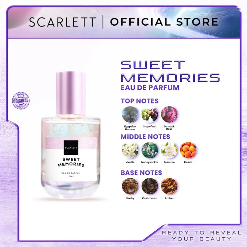 Scarlett Whitening Eau De Parfum Sweet Memories 30ml Perfume Wangi Wanita 3