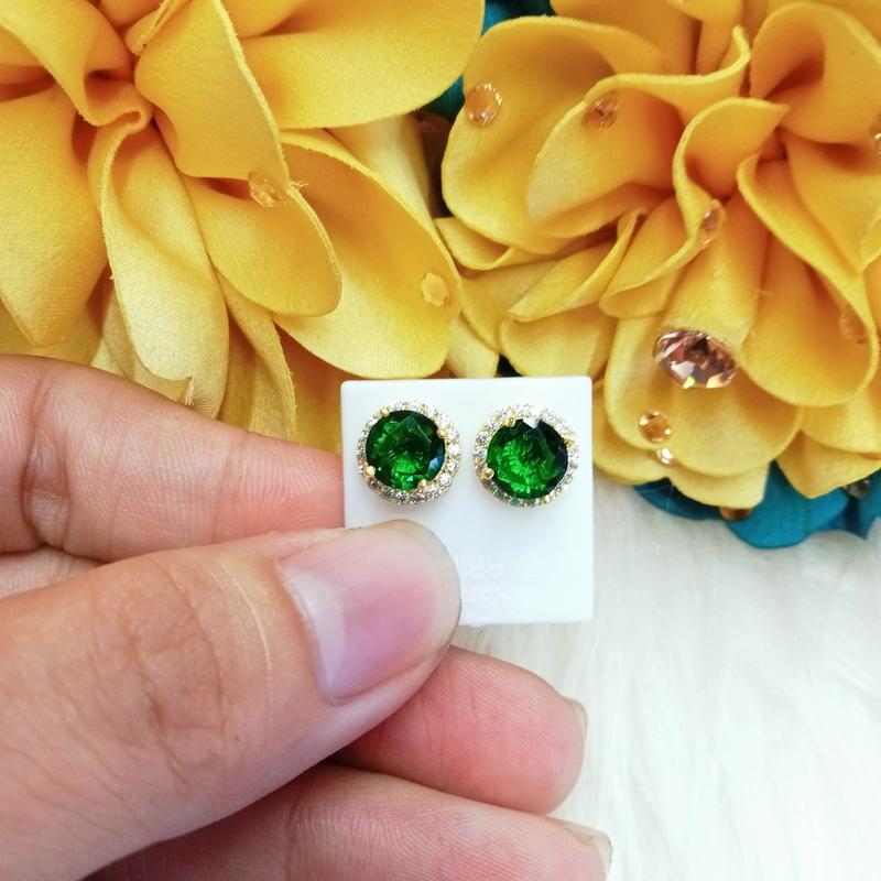 Bông Tai Mẫu 1 Hột Màu 6 Ly Đồng Vàng Màu Vàng Sài Gòn 610 Phụ kiện Nữ 2