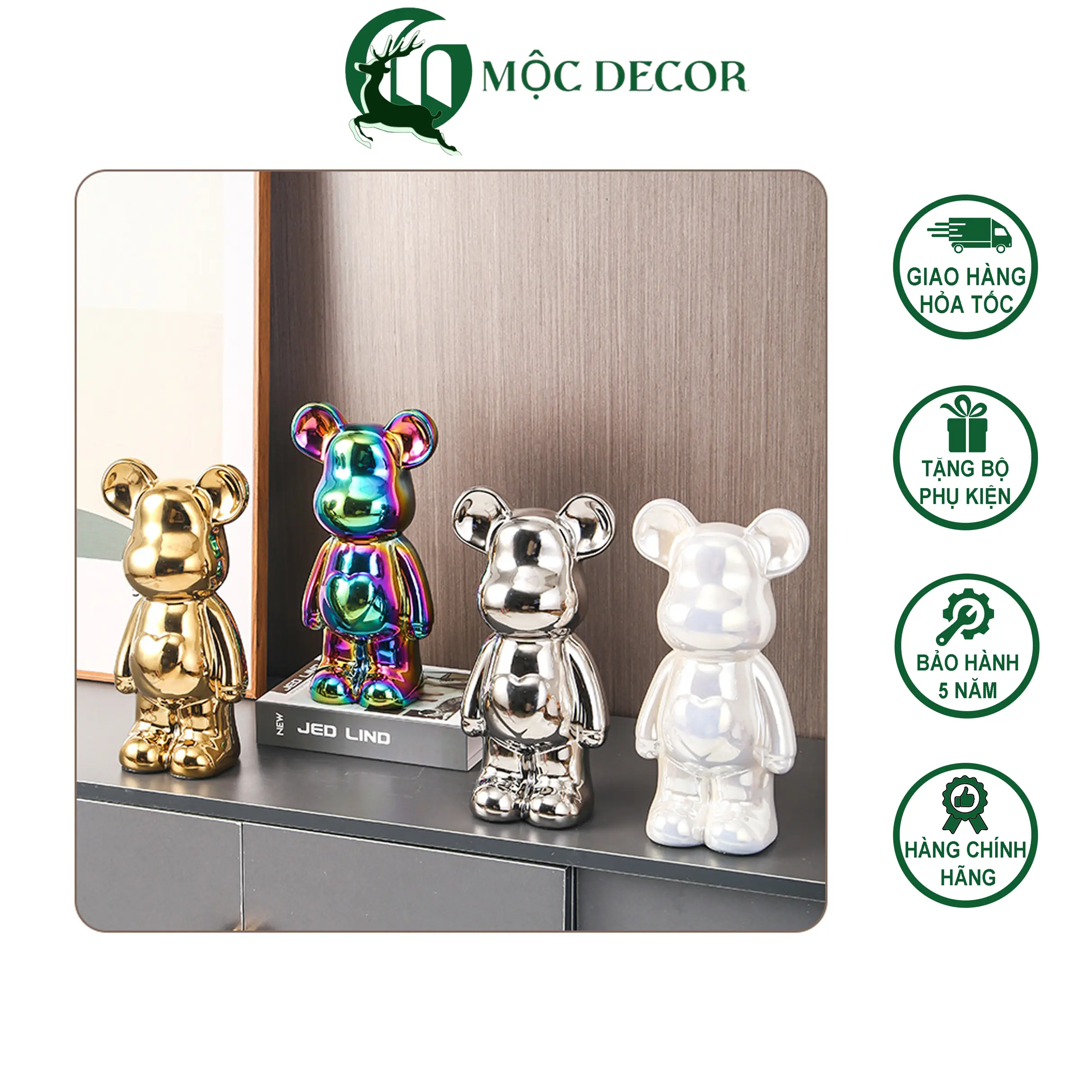 Decor Tượng & Tượng Nhỏ Bearbrick Chất Liệu Gốm Sứ Tráng Men Phủ Bóng Siêu Đẹp Trang Trí Không Gian Nội Thất Gia Đình Cửa Hàng Văn Phòng I07 Decor Phòng Trang Trí Nhà gấu bearbrick decor tượng  gấu Đồng