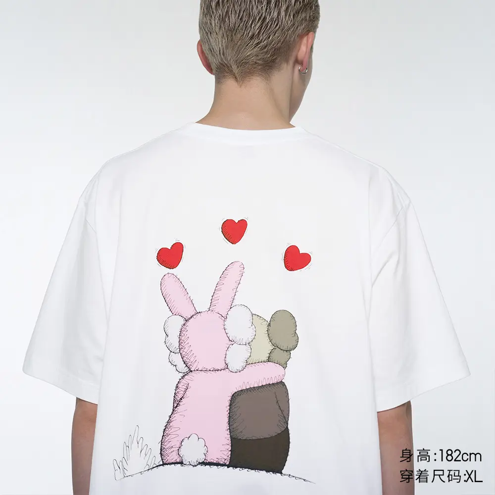 Men's and Women's Parent-child KAWSWarhol Casual Loose 100% Premium Cotton Printed Short Sleeved T-shirt Round Neck