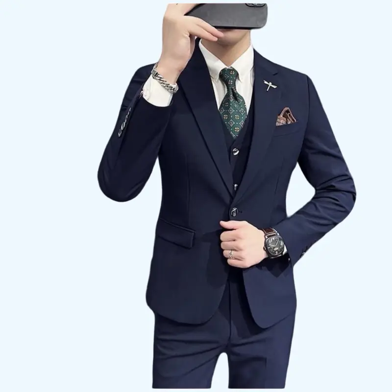 Bộ Vest Nam Lịch Lãm Sang Trọng Kèm Theo Áo Sơ Mi Trắng, Form dáng thanh niên trẻ trung năng động Menswear 0