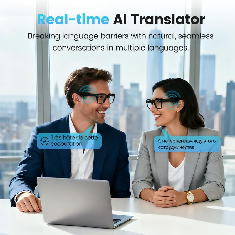 AI Smart Glasses 800W HD Bluetooth Camera 1080P Video Recording Sunglasses Real-Time Translation for Android iOS - Image 4