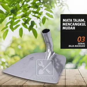 Alat Cangkul Serbaguna Baja Mangan Tebal – Cangkul Tangan Anti Karat untuk Sawah, Ladang & Proyek Bangunan | Kuat & Awet