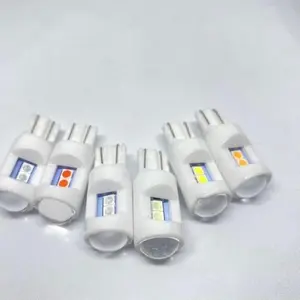 SEPASANG (2Biji) Lampu Senja T10 12 Volt Nyala Diam 6 Led Mika Putih