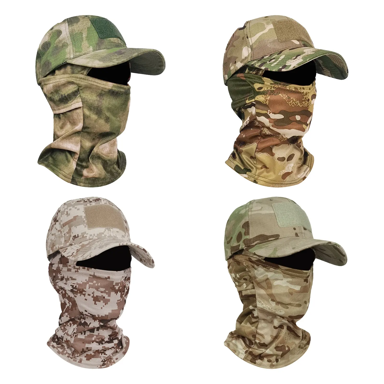 Mặt nạ ngụy trang Balaclava Mũ bóng chày Khăn trùm cổ, Khăn choàng chống tia UV cho Nam/Nữ