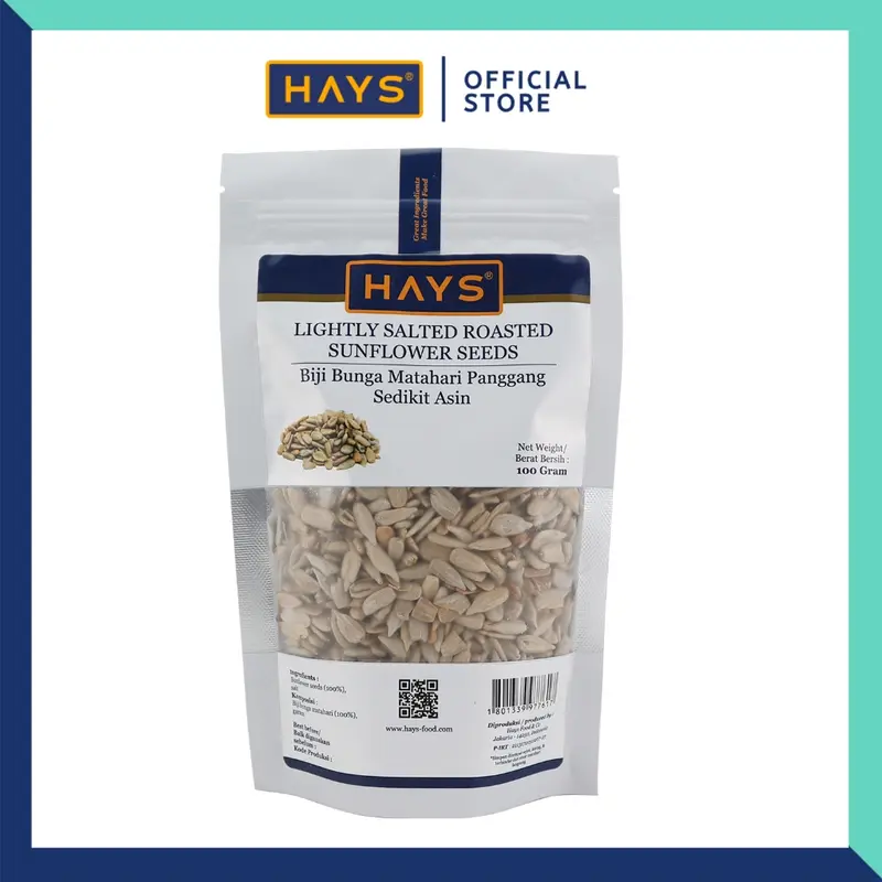 HAYS - Lightly Salted Roasted Sunflower Seed 100 gram / Kuaci Panggang Sedikit Asin Biji Bunga Matahari Panggang 100 G 0