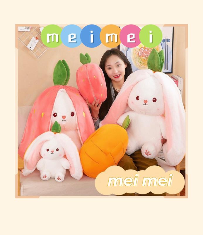 Gấu bông trái cây nở ra Thỏ lông mềm mịn đáng yêu dễ thương Thú Nhồi Bông Thú Bông Toy Đồ Chơi