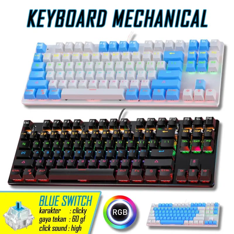 Keyboard Gaming Mechanical RGB DIJAMIN TERMURAH keyboard  creamy 0