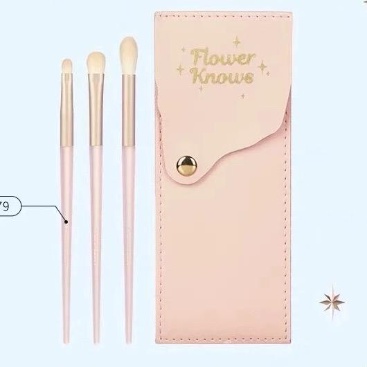 COMBO BA CỌ ĐÁNH PHẤN MẮT KÈM BAO DA FK HOA BIẾT FLOWER KNOWS bộ trang makeup set chính hãng Cosmetic