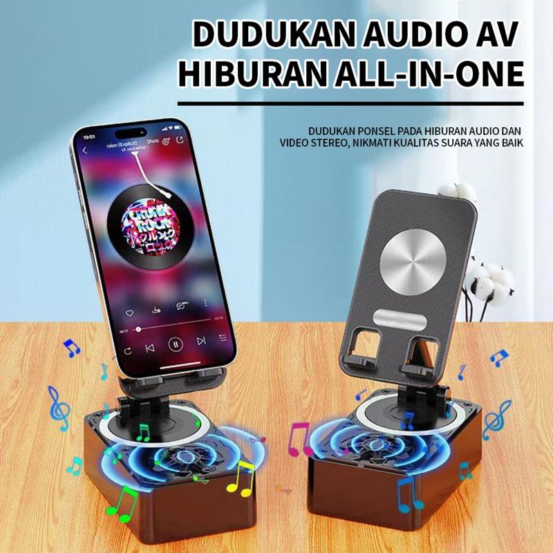 Dudukan ponsel power bank speaker tiga dalam satu dudukan tablet desktop malas multifungsi yang dapat dilipat dan berputar 8