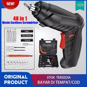 [ORIGINAL] Mesin Cordless Screwdriver 3.6V Shcordless Multifunction Electric Scerwdrver / Bor Cordles Drill Obeng Listrik Mesin Obeng Bor Baterai Cordless 9MM Toolbox 48 PC Set