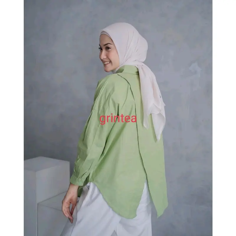 Nelka linen shirt / kemeja oversize wanita 4