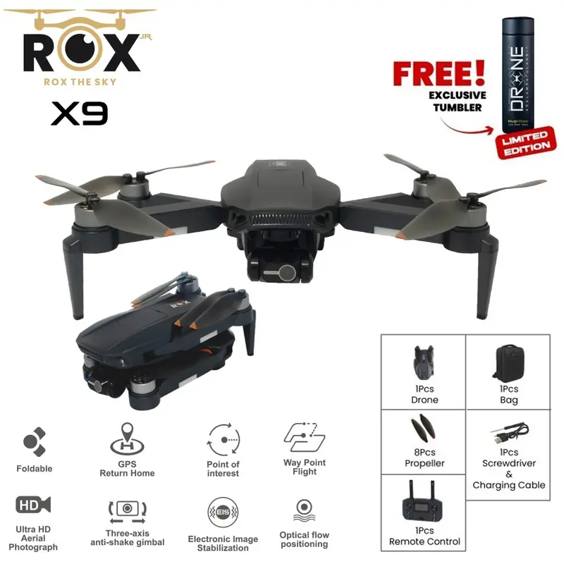 Drone ROX X9 GPS 3-Axis Gimbal 1.5KM Camera 4K 25 Min RC Quadcopter 1