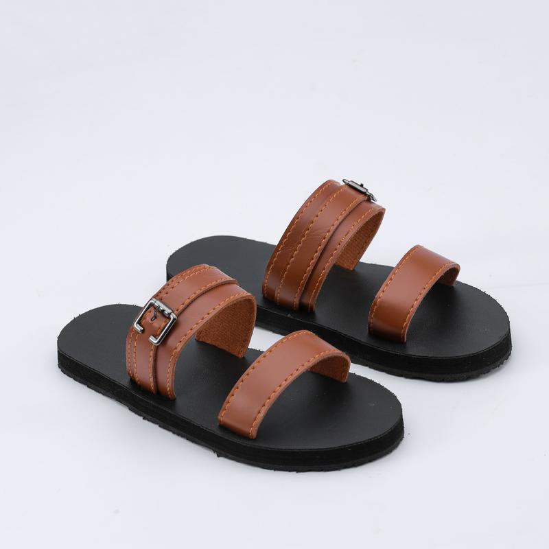 Dép sandal Nam Nữ quai da mềm Đế bệt Cao Su ôm chân mã SD60 DéP Shoes GiàY 5