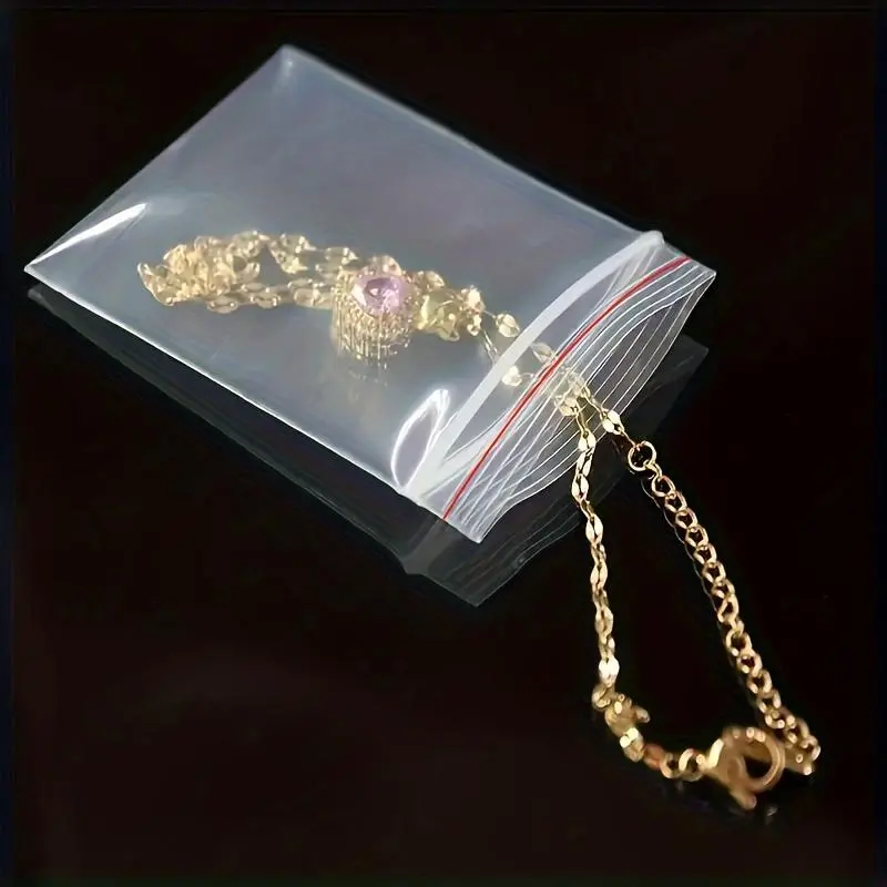 Clear Self Sealing Bag, 500pcs Reusable Zipper Storage Bag, Jewelry & Small Item Packaging Bag, Gift Wrapping Bag for Office & Small Business