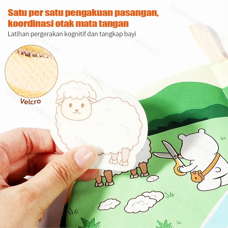 Bevavar Buku Kain Bayi Soft Book Newborn 3d Buku Bantal Bayi Cloth Book Edukasi Bayi 1