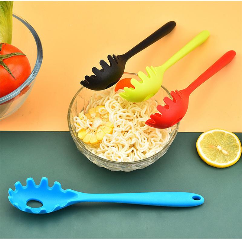 Product Introduction of Long Handle Silicone Noodles Scoop Leaky Spoon Spaghetti Tools Kitchen Accessories Home Sipplies Cooking Tools Gadgets 1