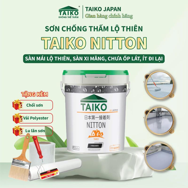Keo Sơn Chống Thấm Sàn TAIKO NITTON (Gốc Acrylic) - Tặng Kèm Vải Kết Cấu/Hiệu Quả Hơn Khi Pha Xi Măng 1kg