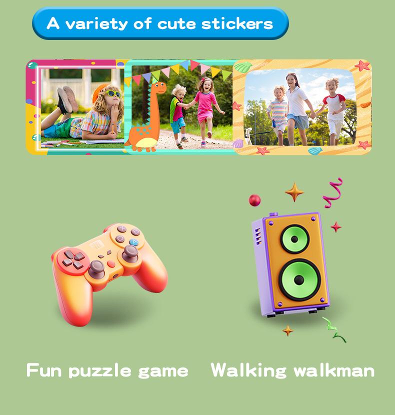 Product Introduction of New children's camera with front and rear dual camera cartoon camera toy, high pixel camera, anti fall gift 10