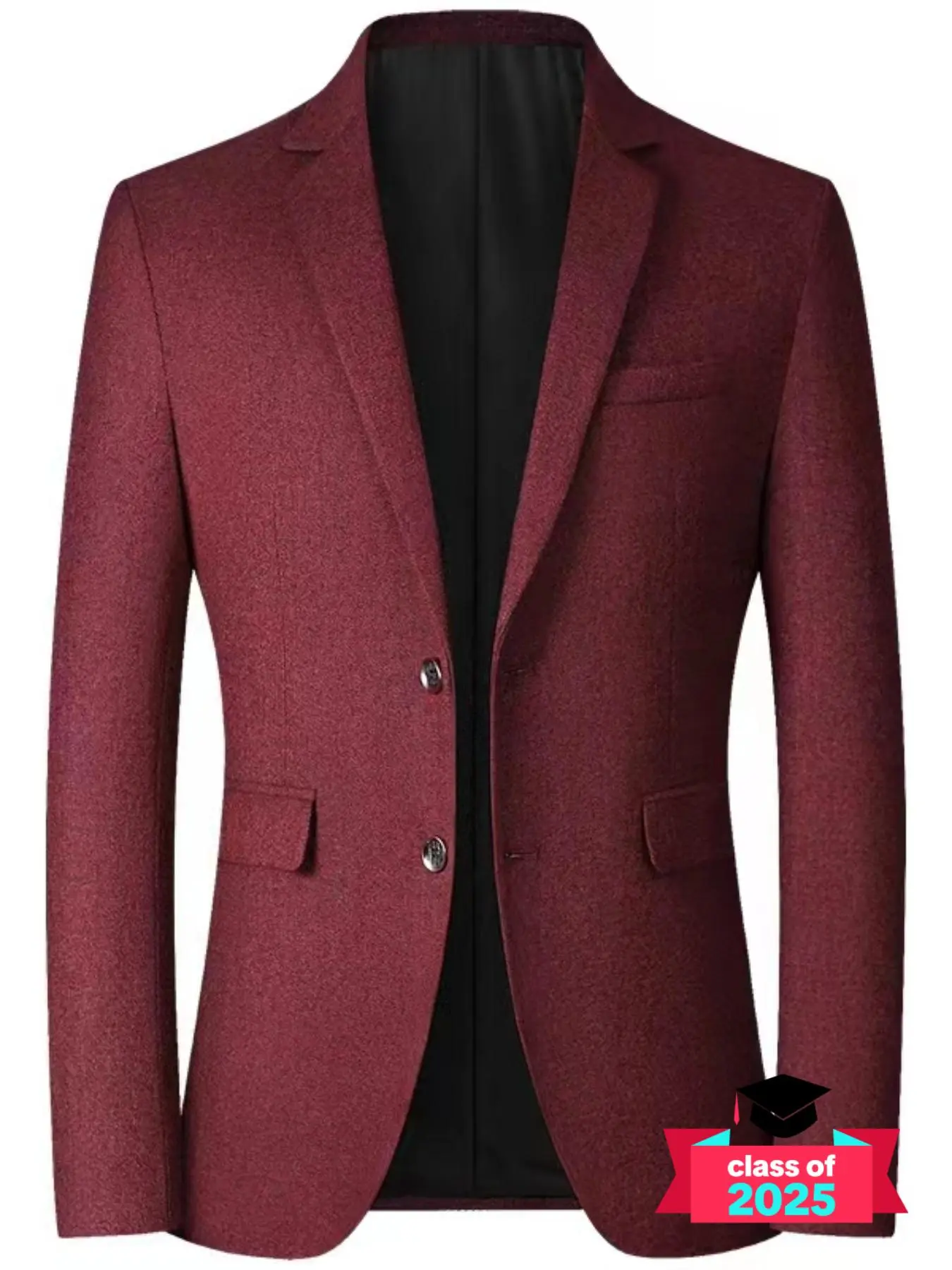 Men's Solid Button Front Blazer, Regular Fit Long Sleeve Lapel Neckline Suit Jacket for Business Formal Occasions,  Winter Coats, Jackets for Men,  Fashion Men's Clothing for Spring & Fall