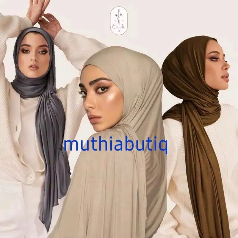 Pashmina Instan Bahan Kaos Rayon Super Premium Jahit Tepi || Pashmina Instan Turkey.