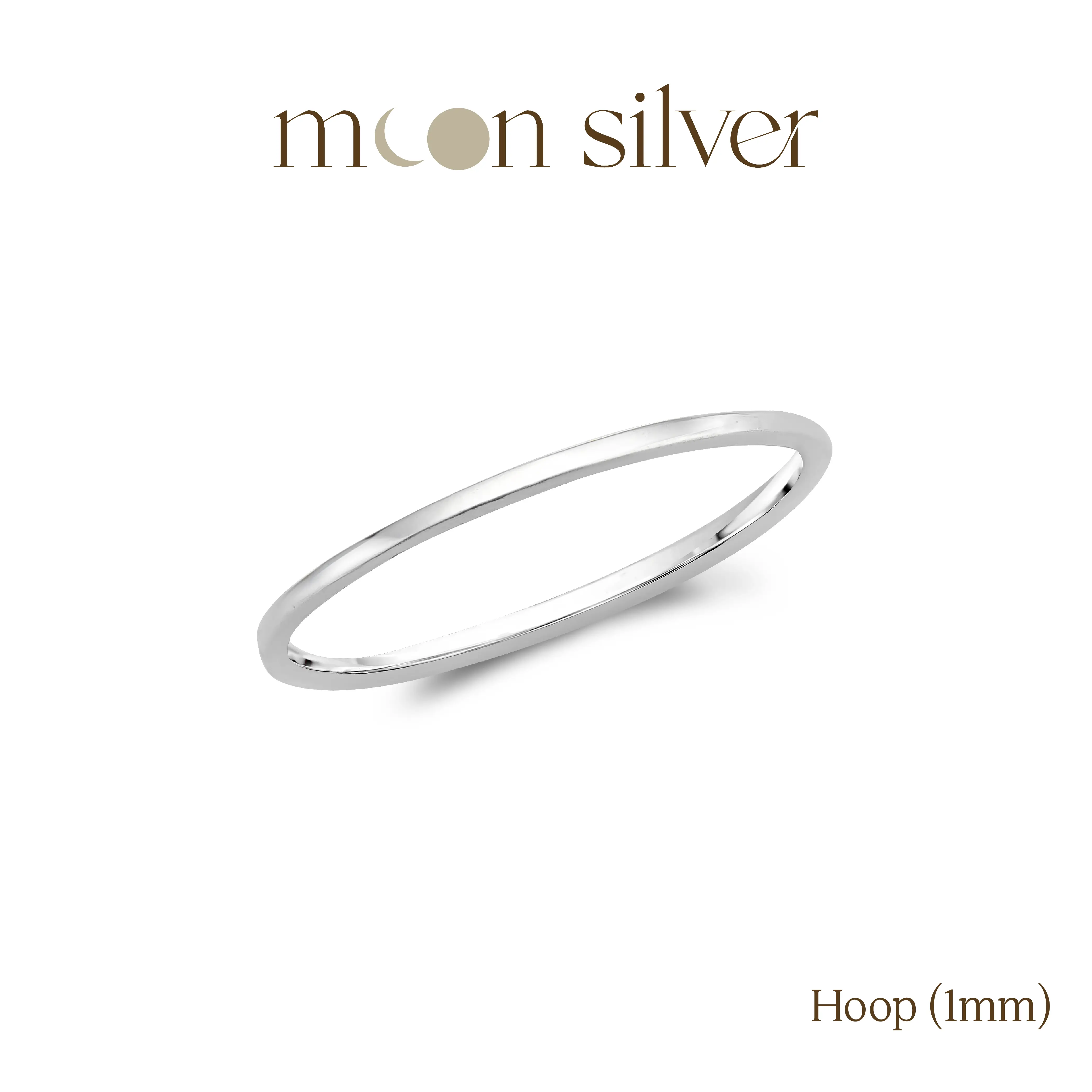 Moonsilver.bkk แหวนเกลี้ยง 1mm เงินแท้สำหรับผิวแพ้ง่าย รุ่น Hoop 1mm (มีทุกไซส์ ถ้าไม่มีกดตัวเลือกแจ้งใน Note แล้วแจ้งได้เลยครับ)