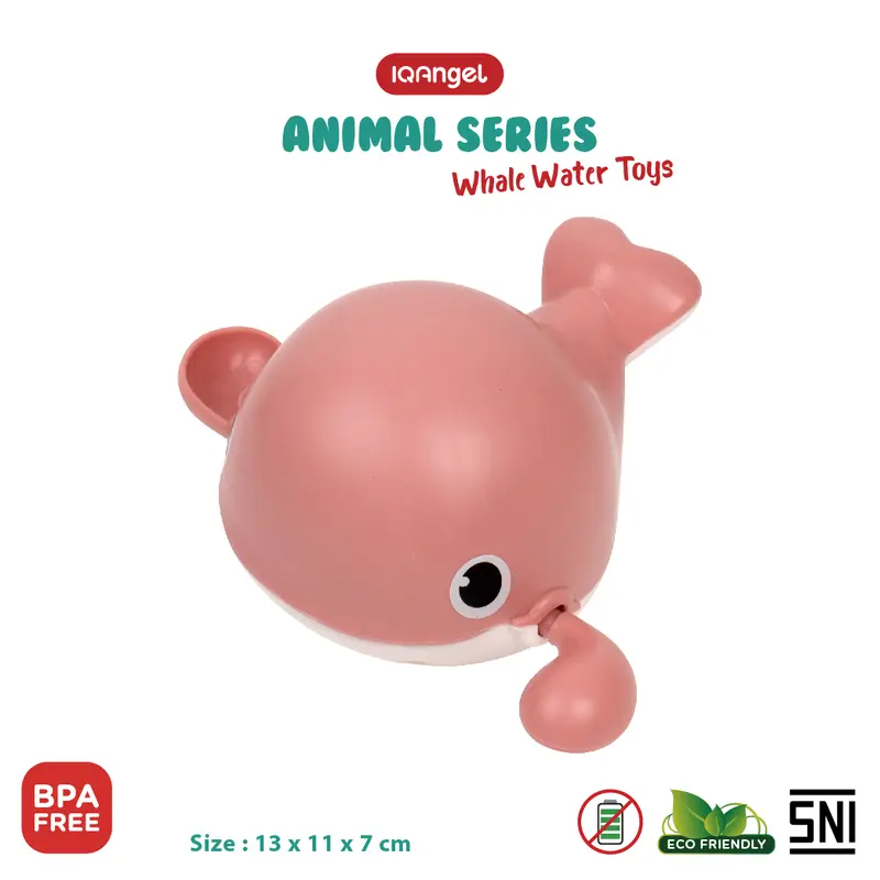 IQ Angel Animal Series Whale Water Toys / Mainan Mandi Bayi / Mainan Bentuk Paus Berenang / Mainan Air Anak Model Putar / Mainan Edukasi Anak / Mainan Mandi Bayi / Mainan Cewek Cowok / Mainan Hewan Grey 5