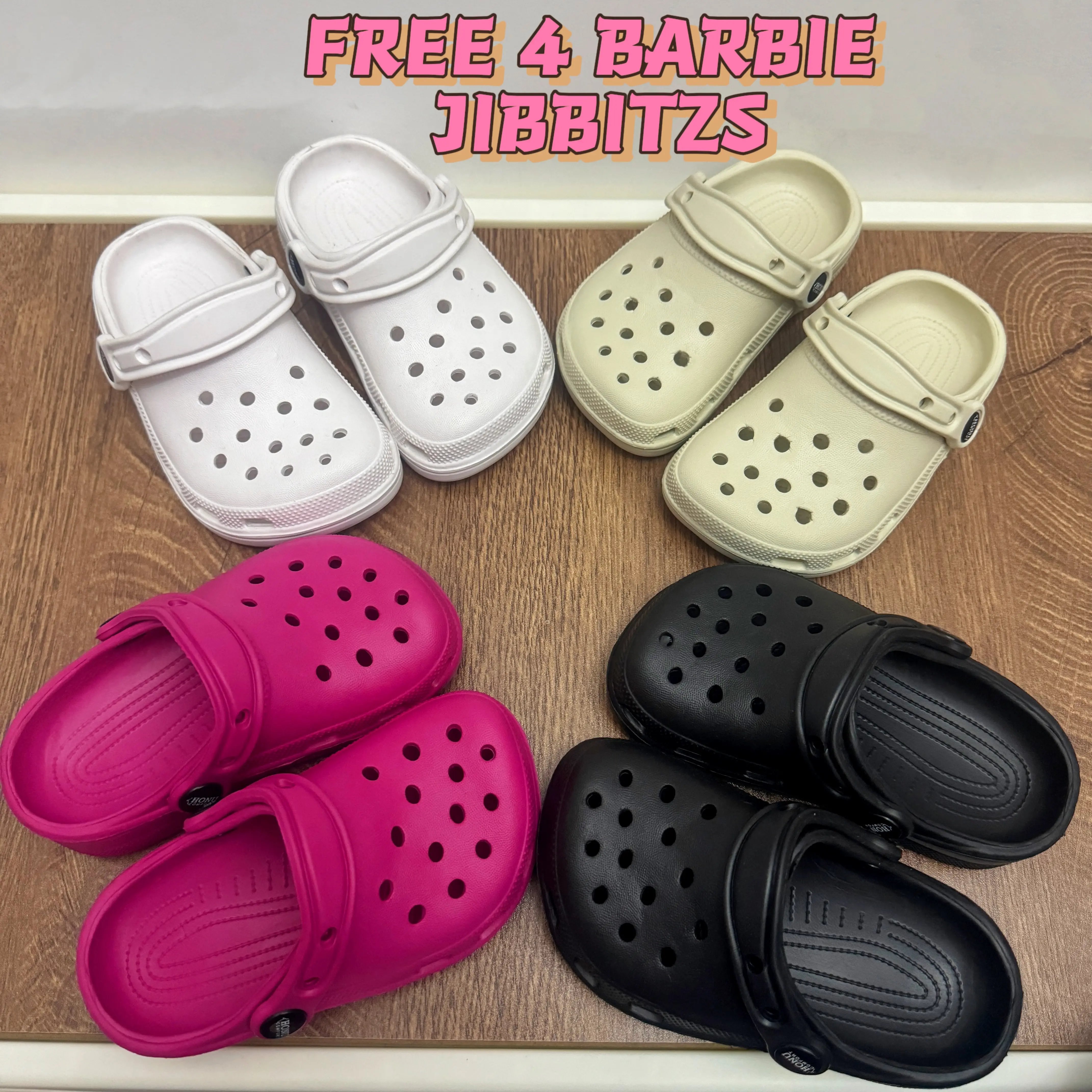 White Sandals  Slippers For Kids Baby Girls Boys with Barbie Jibbitzs