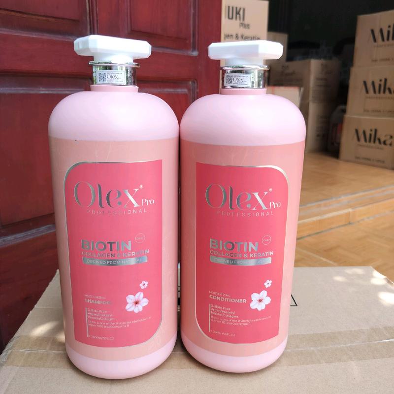 (Tặng 1 miếng mặt nạ  ) Cặp gội xả olex (pro ) Biotin collagen  và keratin (2000ml/1 chai dầu gội và 2000ml/1 chai dầu xả) Dưỡng Tóc Nữ