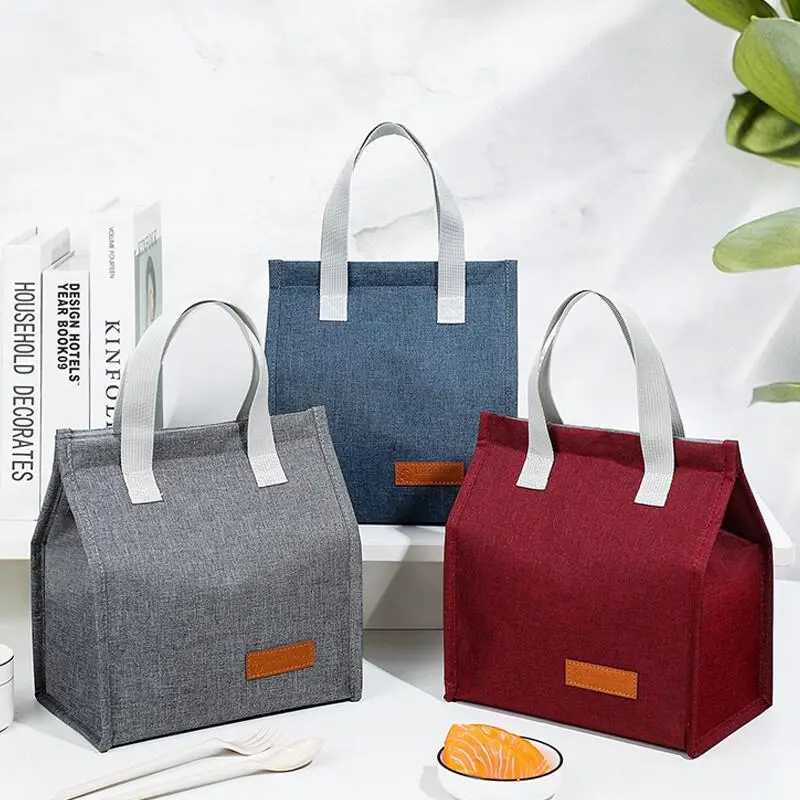 Durable Lunch Bag, 1/4pcs/set Reusable Lunch Box Bag with Handle, Insulated Lunch Bag, Food Storage Compact Bag for Work, School & Outdoor