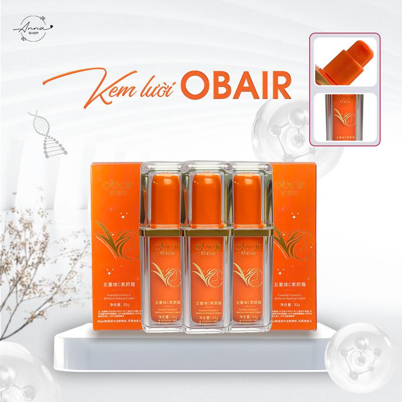 Tặng Kèm 1 Gói Mút Bọt Biển Combo 2 Hộp Kem Lười Nâng Tone Và Che Khuyết Điểm Obair Makeup Lớp Nền Mịn Màng Chống Thấm Nước Chứa Vitamin C - Dưỡng Da Sáng Mịn - Hàng Nội Địa Trung Cao Cấp