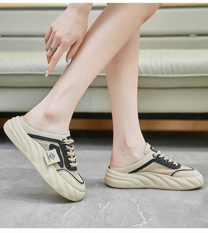 Product Introduction of The new season half support small white shoes women's net surface breathable student board shoes casual shoes increase ins tide 30