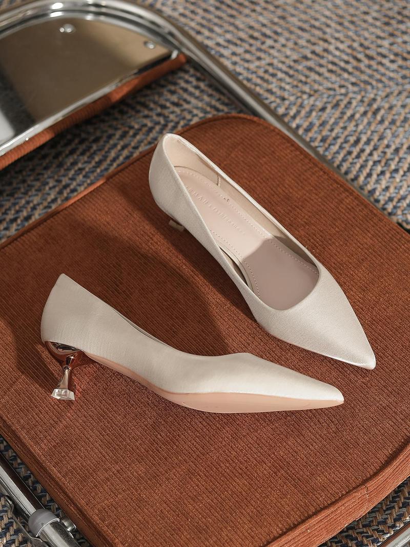 Product Introduction of Women's Fashionable Solid Color Pointed Toe High Heel Shoes, Elegant Temperament Heeled Shoes for Party, Daily Clothing Decor for Women & Girls, Footwear 4