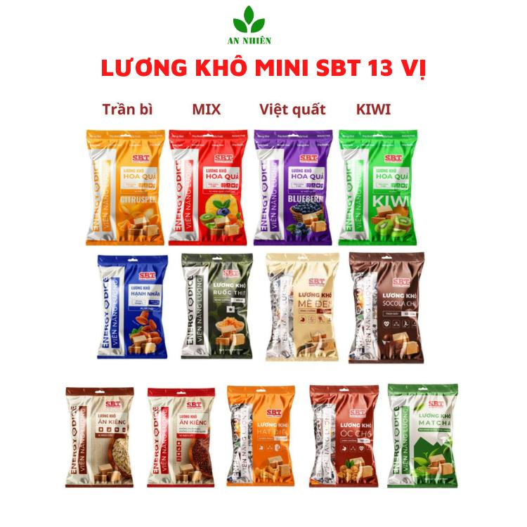 Lương khô mini mix 13 vị ngũ cốc trái cây & hạt dinh dưỡng SBT ăn vặt thơm ngon tiện lợi