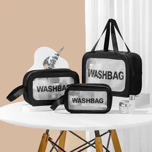 [BISA COD] Tas Kosmetik Travel Washbag Tas Peralatan Kamar Mandi Pouch Makeup Travel Transparan