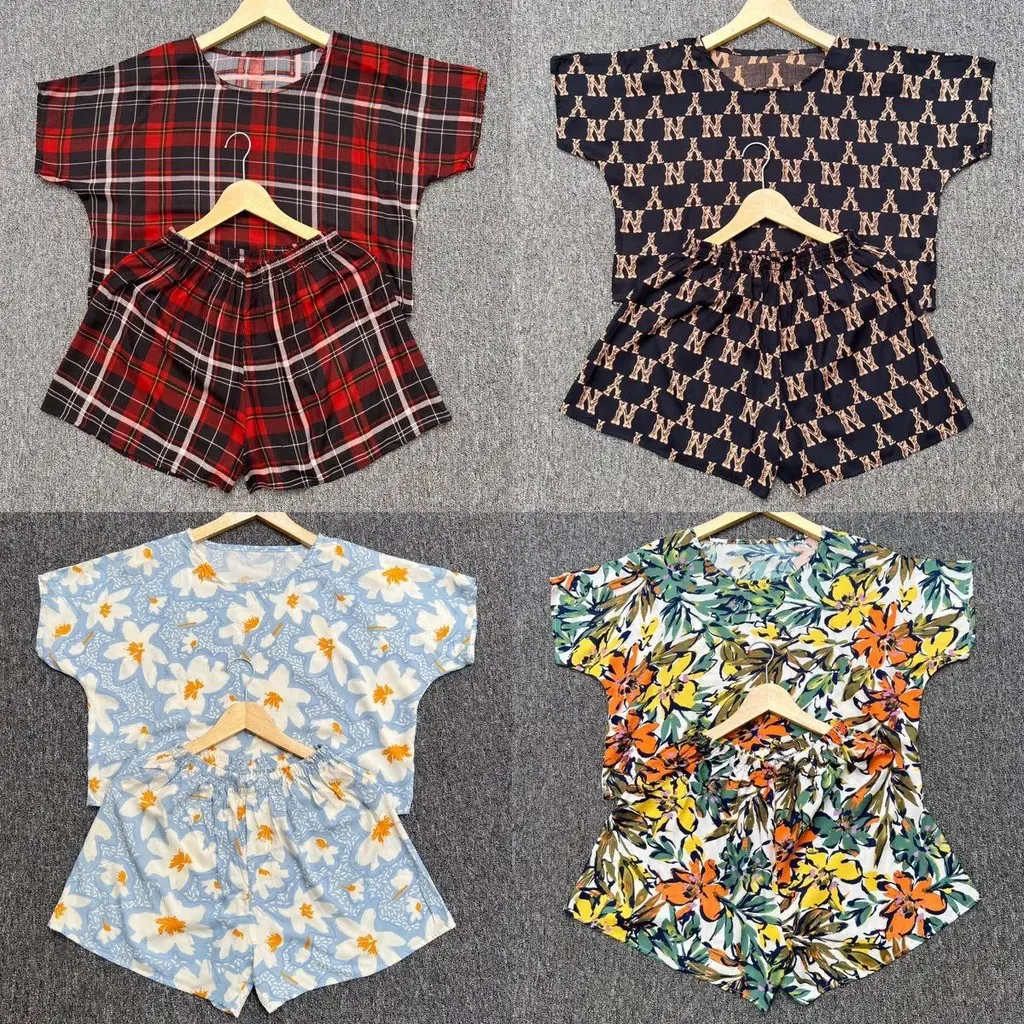 [ Bundling 3 Pcs]Queen Setelan celana pendek One Set Pendek Wanita Rayon Premium