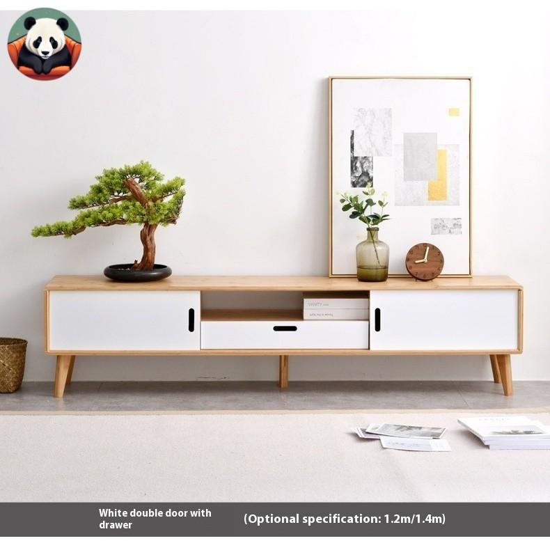 【SG Sales】Solid Wood TV Cabinet, Floor Cabinet, Modern Minimalist Small Unit, Low Cabinet, Living Room Storage Cabinet, Combination Table 3