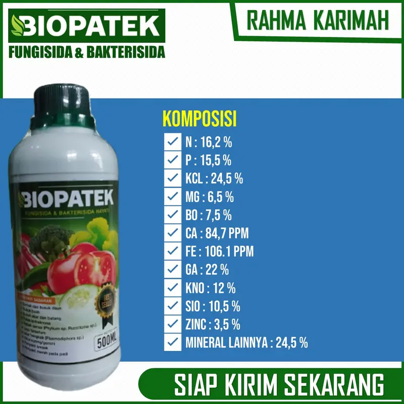 OBAT Layu Fusarium dan Layu Bakteri Cabe BIOPATEk 500 ML – Pupuk Organik Semprot Atasi Layu Buah, Daun dan Batang Cabe – Pupuk Semprot Atasi Layu Keriting Daun, Busuk Buah, Batang dan Busuk Akar Cabe – Pupuk Atasi Penyakit Tanaman Cabe 4