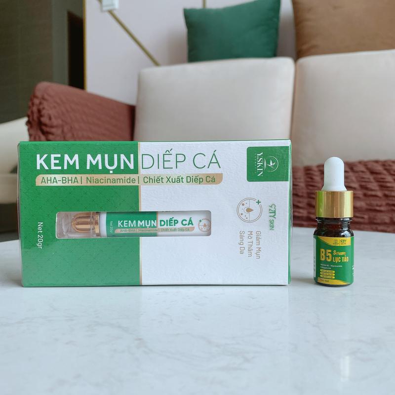 KEM MỤN DIẾP CÁ [ YSKIN ] - Giúp giảm Mụn Bọc, Mụn Ẩn, Mụn Mủ, Mụn Viêm, Mụn Đầu Đen - Mờ Thâm, Sáng Da, Thu Nhỏ Lỗ Chân Lông [Tặng SRM Mini] và Mua 2 hộp Tặng 1 Thẻ Quà