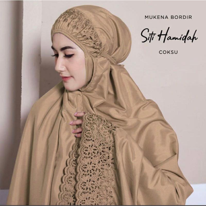 Mukena Dewasa Khadijah Motif Siti Hamidah Katun Micro Premium Jumbo Atasan Muslim Tie Bawahan 5