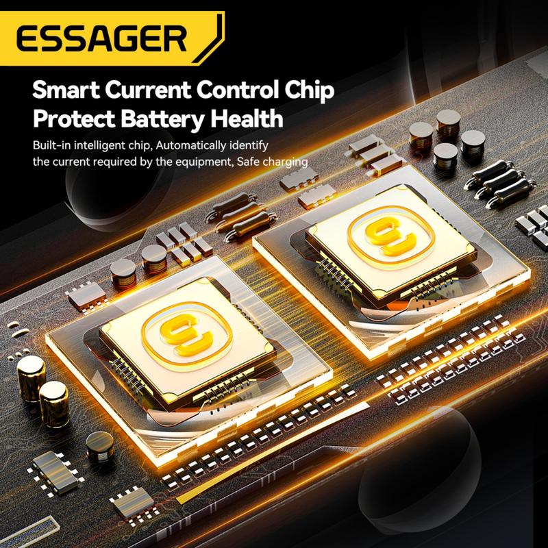 Bộ sạc ô tô mini USB A Type-C, Essager PD30W, Sạc nhanh, Sạc nhanh, Tương thích với iPhone, Huawei, Samsung, Type C PD QC 3.0, Thích hợp cho điện thoại di động, SUV, Bộ sạc ô tô 6