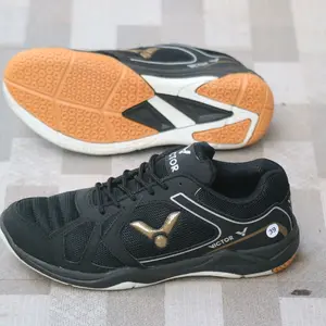 sepatu badminton victor black gold super premium Uniseks Nyaman