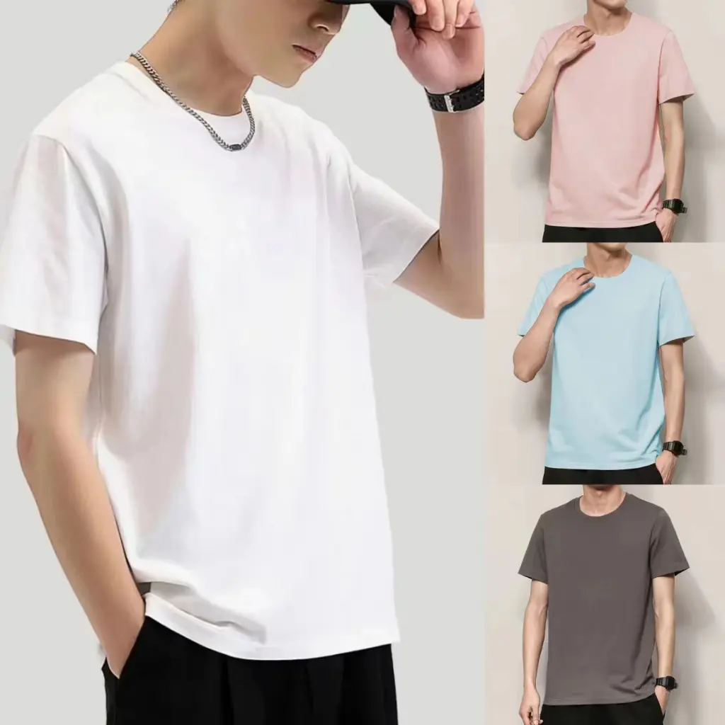 Unisex 100% T-shirt For Men Casual Loose Short Sleeved Plain Tshirt Plain Tee Black White T Shirt Men Top