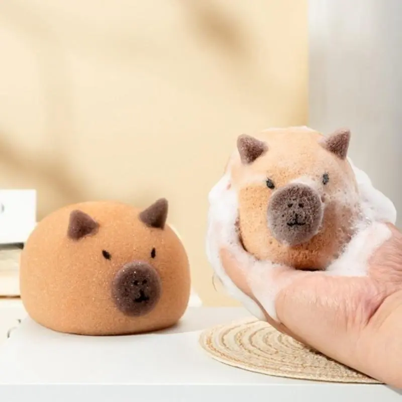 Cute Capybara Design Bath Sponge, 1/2 Counts Soft Bath Sponge, Bathing Accessories for Women & Men, Bathroom Supplies, Personal 5