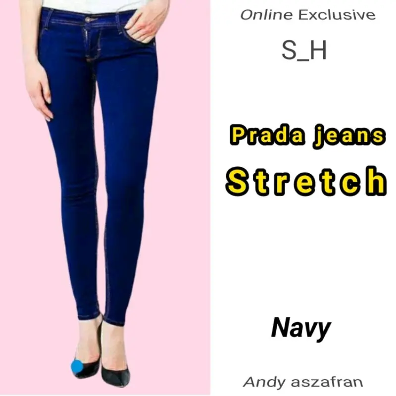 CELANA CEWEK RESLETING SOFT JEANS PANJANG WANITA MELLAR FASHION TRENDINGGG Slim-fitting Santai Low Waist 1