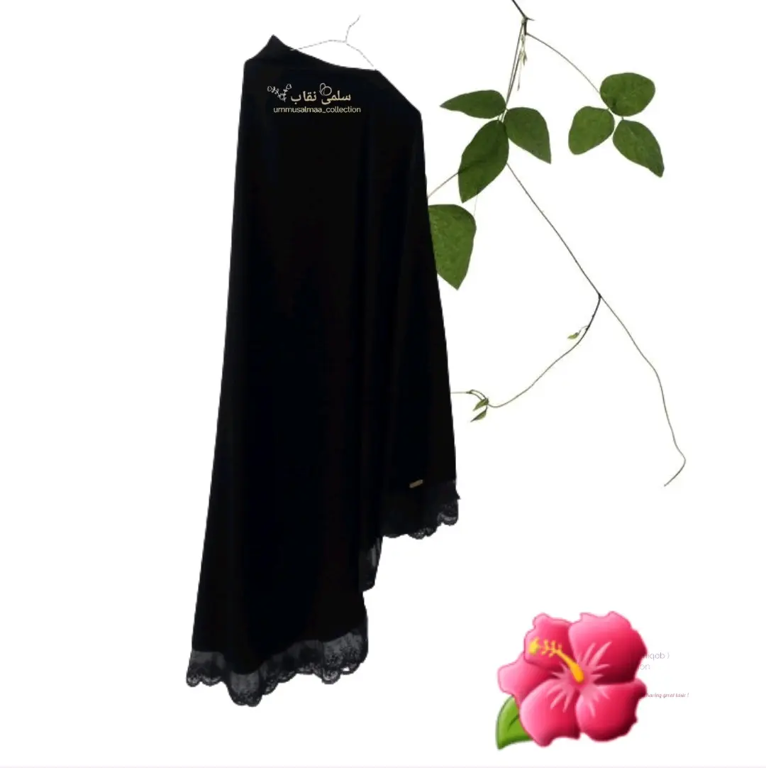 Khimar Renda tile  Oval jumbo jetblack