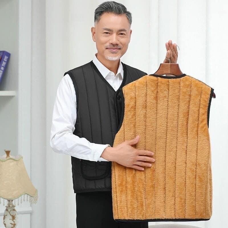 Áo gile cho người già cả nam và nữ áo gilê bông cho người trung tuổi áo giữ nhiệt áo len Cotton chống thấm nước Menswear