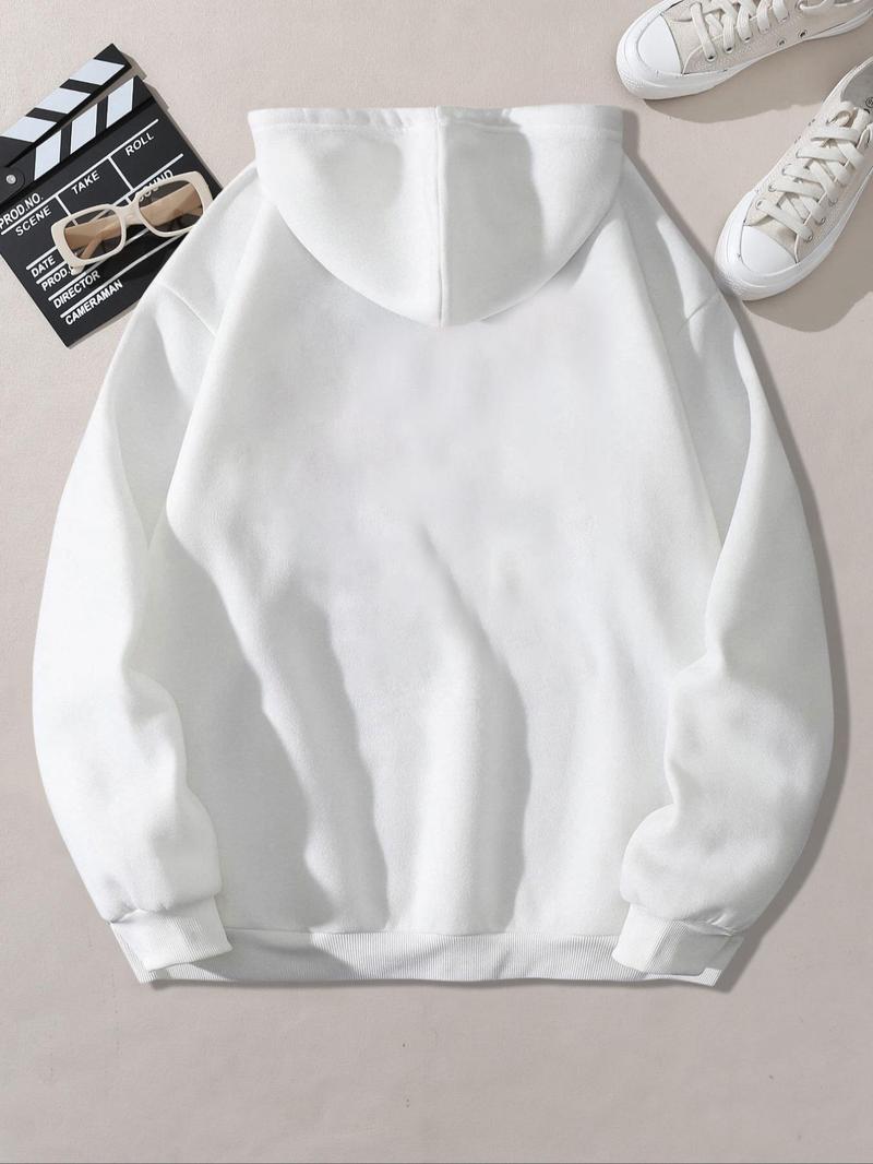 Product Introduction of Women's Letter Print Drawstring Pocket Hoodie, Casual Long Sleeve Hooded Sweatshirt for Fall & Winter, Yoga Hoodie, Women's Clothes for Daily Wear 5