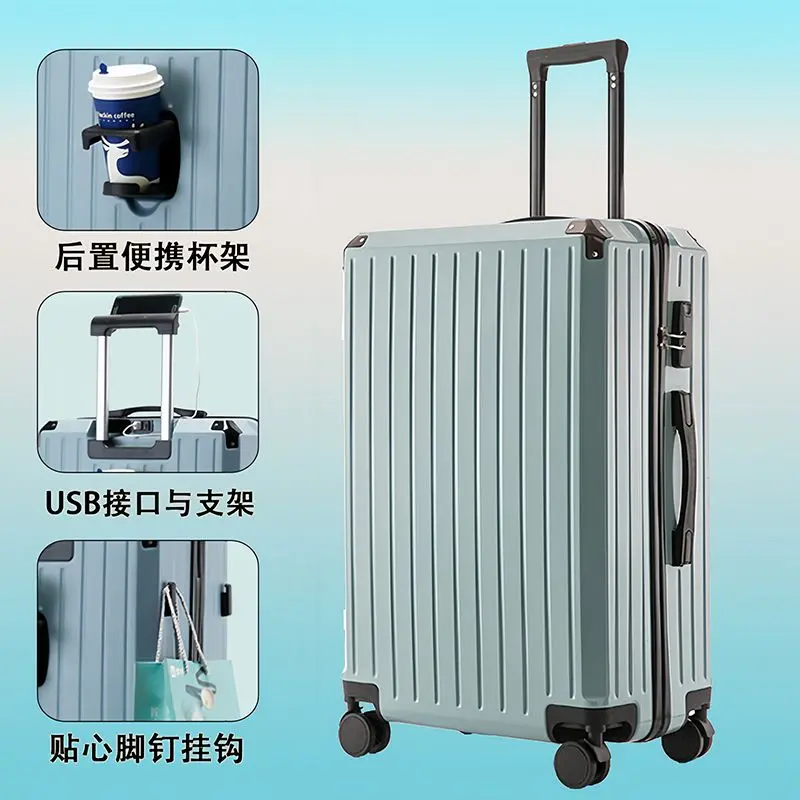 Vali Đa Năng, Dành Cho Phụ Nữ Và Nam Giới, Dung Lượng Lớn, Vali Có Bánh Xe, Thích Hợp Cho Học Sinh, Vali Du Lịch, Có Khóa Kết Hợp, Khách Hàng Mới Giảm Giá