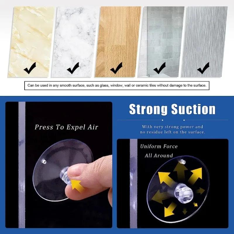 Ống Hút Đầu Nấm Cốc Hút PVC Trong Suốt, Bộ 10 Cái, Thích Hợp Cho Kính Và Cửa Sổ, Ống Hút Chân Không Mạnh, Móc Treo Khăn, Để Trang Trí Nội Thất 4